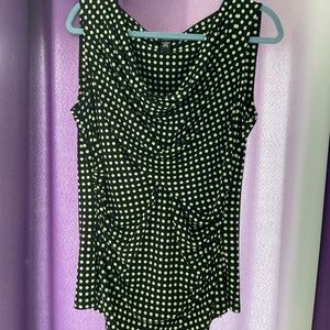 Alfani green polka dot sleeveless blouse
